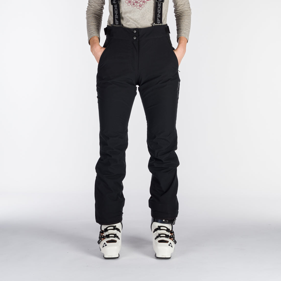 NO-4894SNW women's ski comfortable trousers with braces ALMA