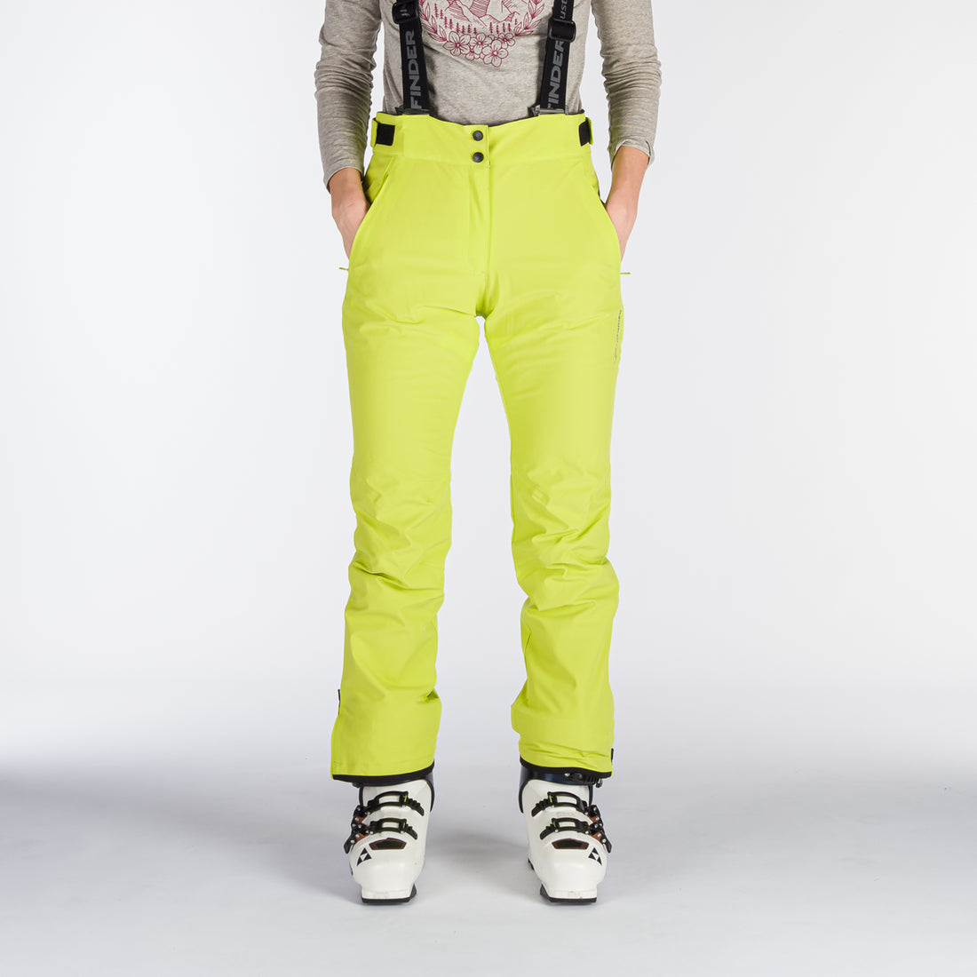 NO-4894SNW women's ski comfortable trousers with braces ALMA