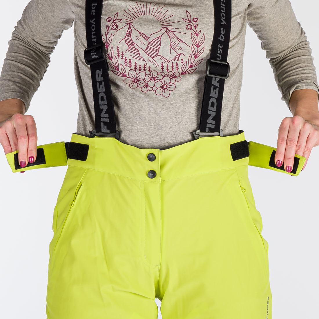 NO-4894SNW women's ski comfortable trousers with braces ALMA