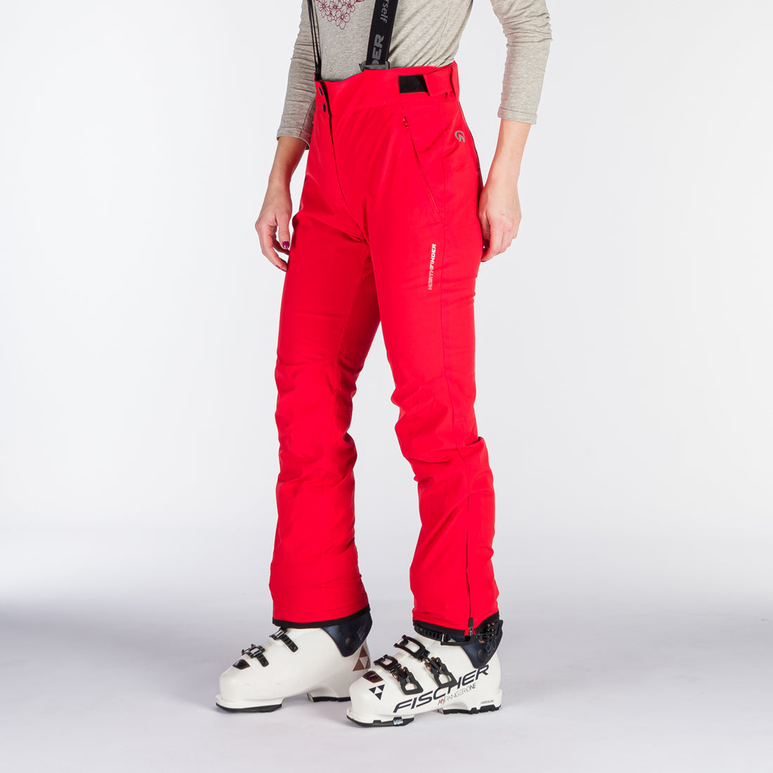 NO-4894SNW women's ski comfortable trousers with braces ALMA