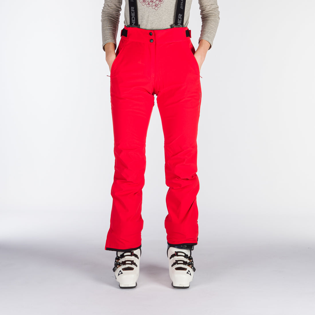 NO-4894SNW women's ski comfortable trousers with braces ALMA