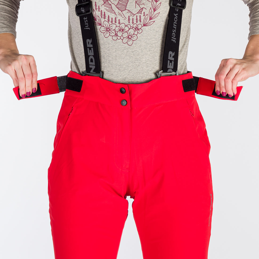 NO-4894SNW women's ski comfortable trousers with braces ALMA