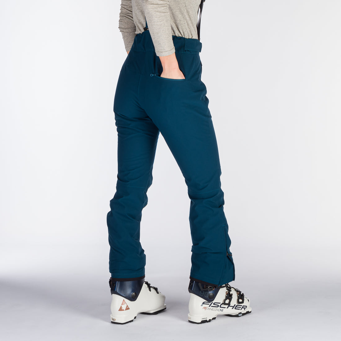 NO-4894SNW women's ski comfortable trousers with braces ALMA