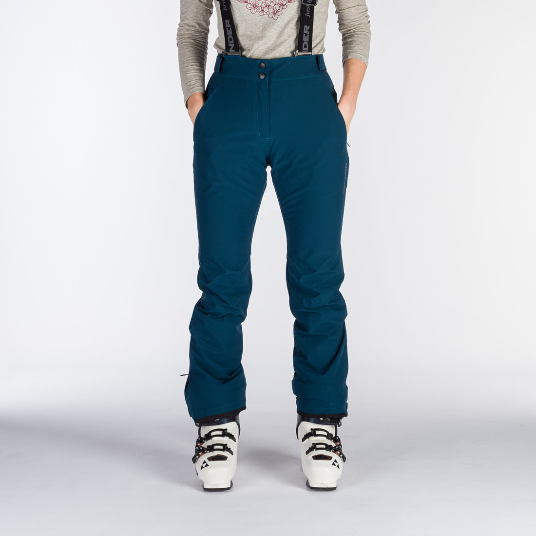 NO-4894SNW women's ski comfortable trousers with braces ALMA