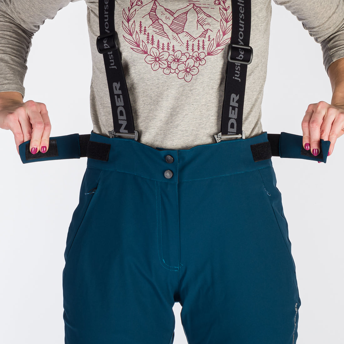 NO-4894SNW women's ski comfortable trousers with braces ALMA