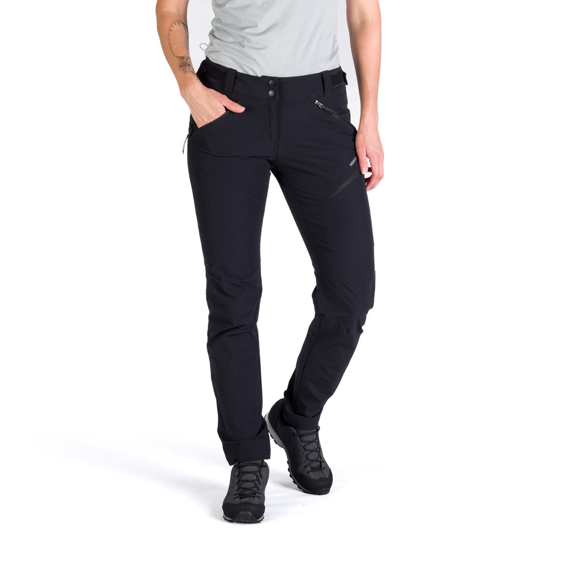 NO-4929OR women's travel elastic regular fit pants JANICE