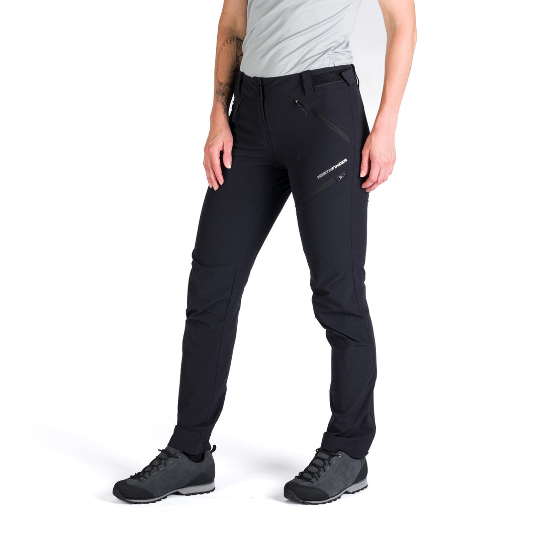 NO-4929OR women's travel elastic regular fit pants JANICE