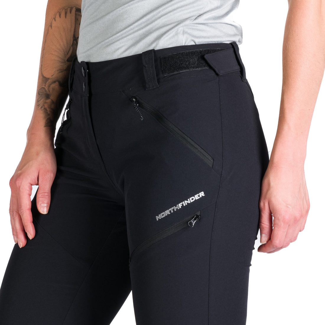 NO-4929OR women's travel elastic regular fit pants JANICE