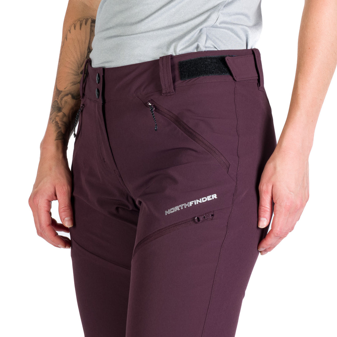NO-4929OR women's travel elastic regular fit pants JANICE