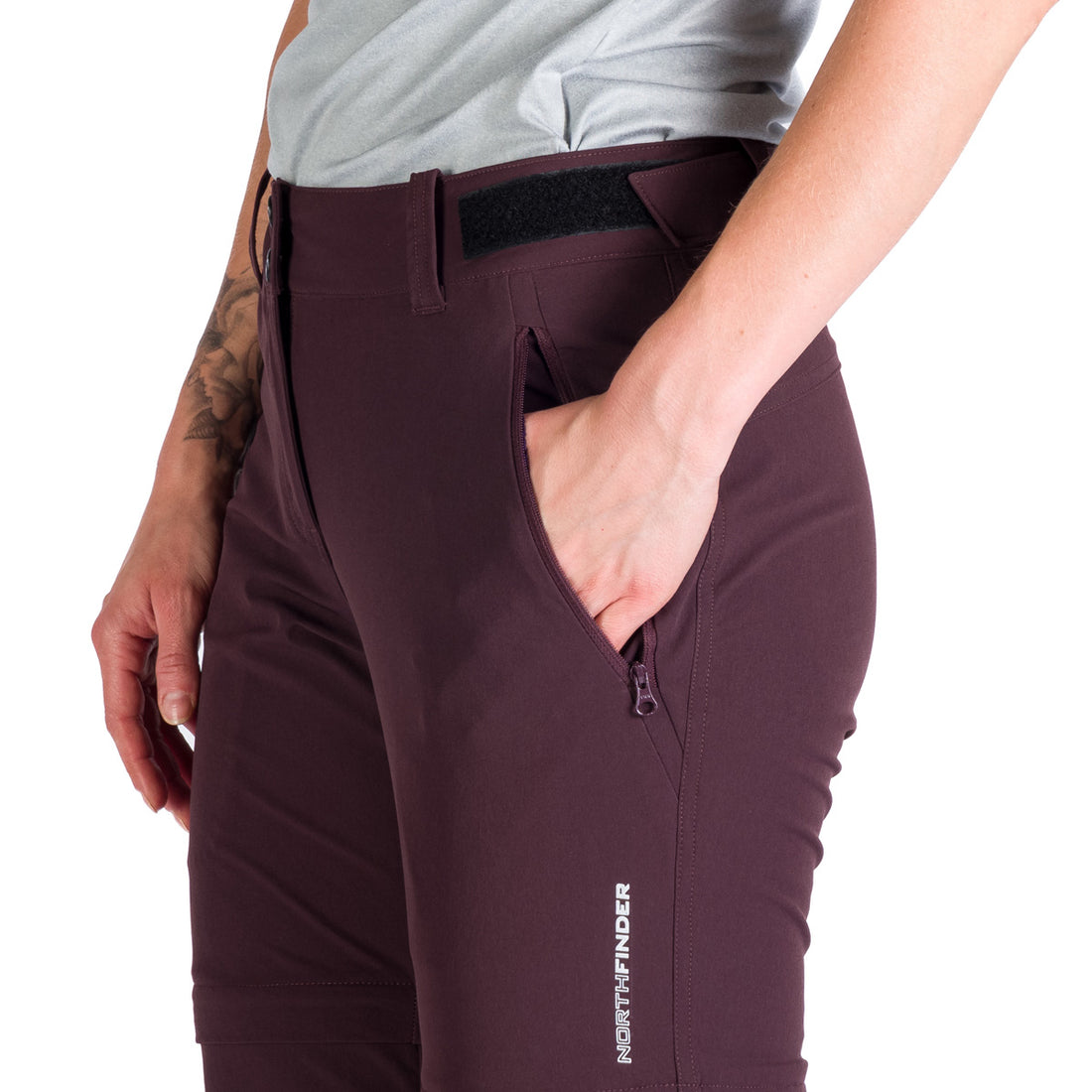 NO-4933OR women's trekking 2in1 zip off stretch pants KAY