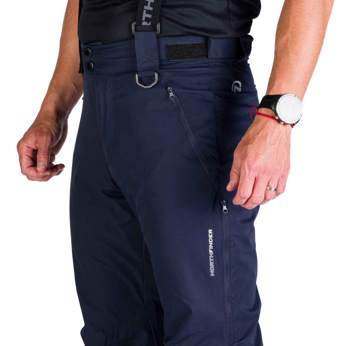 NO-5008SNW men's ski pants with braces ISHAAN