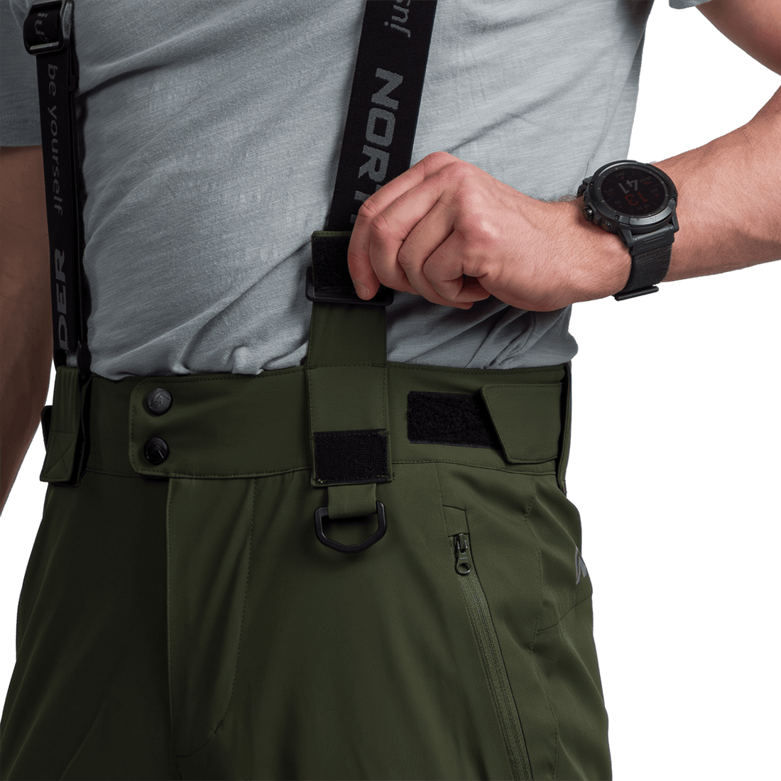 NO-5008SNW men's ski pants with braces ISHAAN