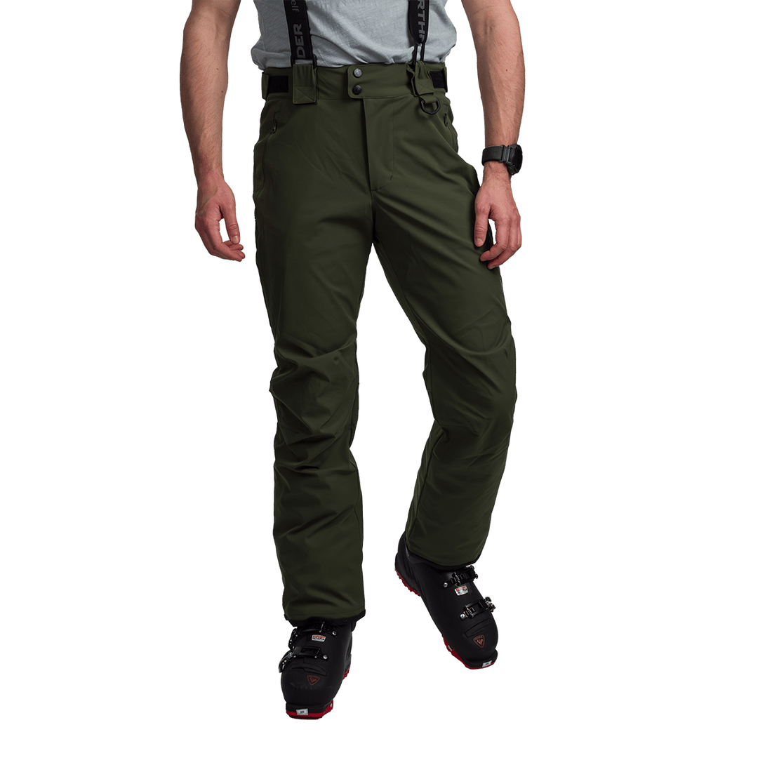 NO-5008SNW men's ski pants with braces ISHAAN