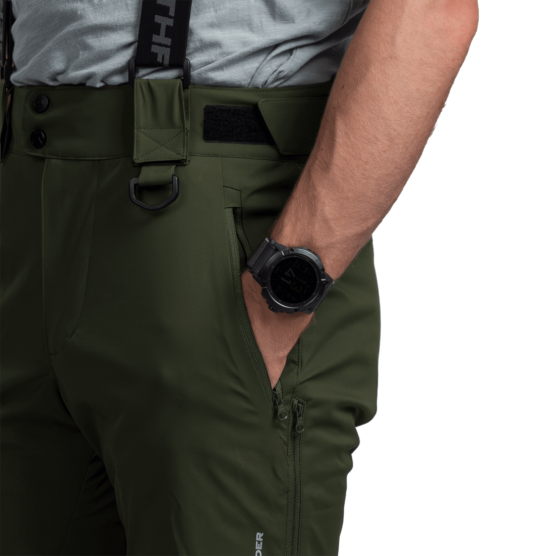 NO-5008SNW men's ski pants with braces ISHAAN