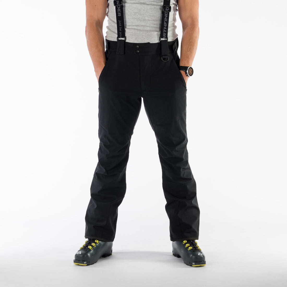 NO-5010SNW men's ski-softshell pants with braces LOXLEY
