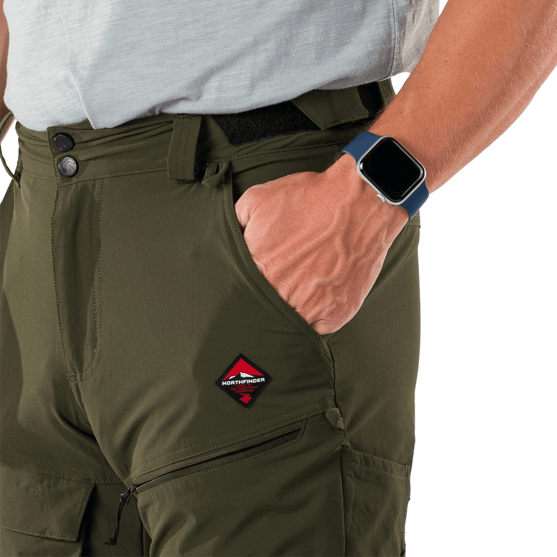 NO-5070OR men's trekking cargo 2 in 1 zip off stretch pants SOCRATES