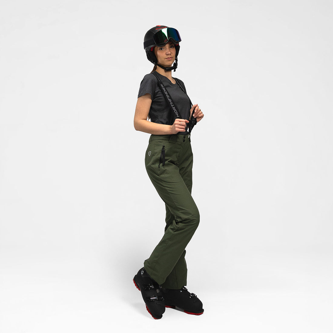 NO-6046SNW women's ski comfortable trousers with braces MYLEE