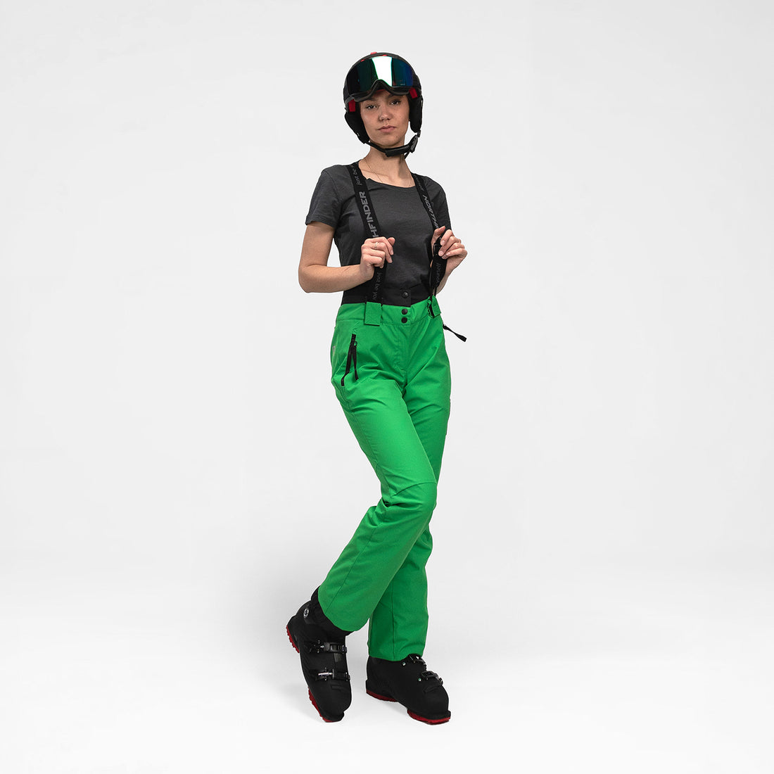 NO-6046SNW women's ski comfortable trousers with braces MYLEE