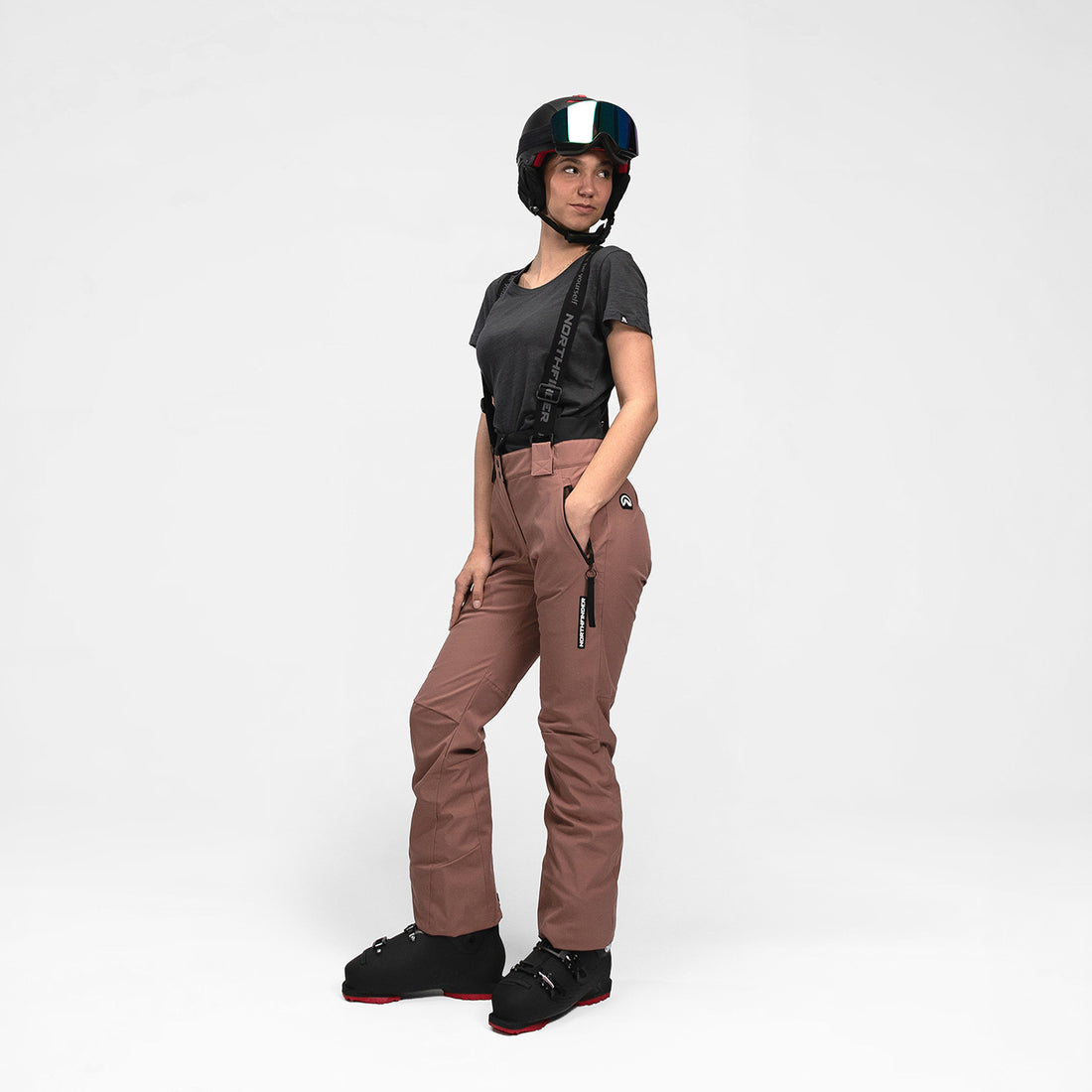 NO-6046SNW women's ski comfortable trousers with braces MYLEE