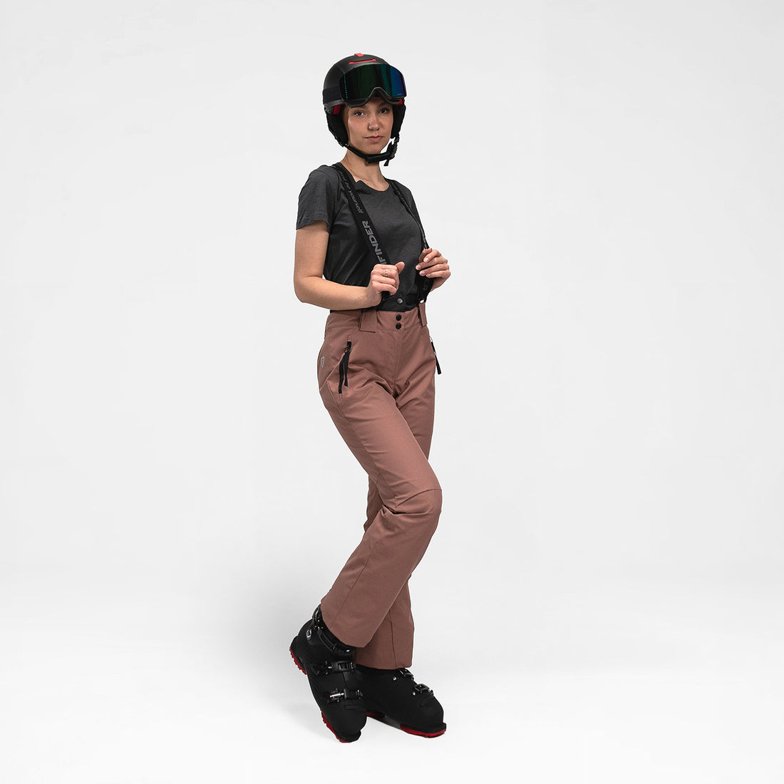 NO-6046SNW women's ski comfortable trousers with braces MYLEE
