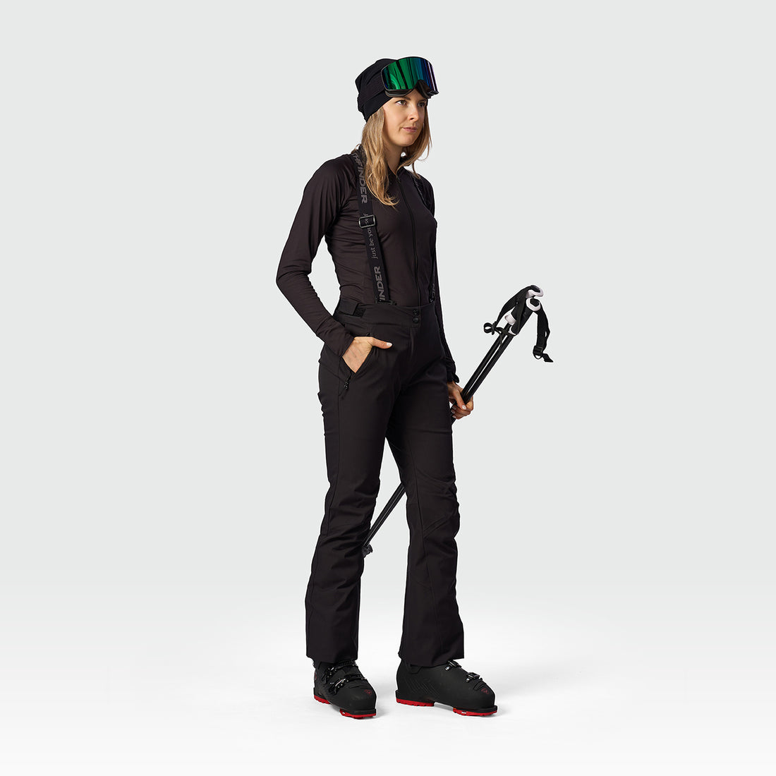 NO-6092SNW women's ski comfortable trousers with braces RUBI