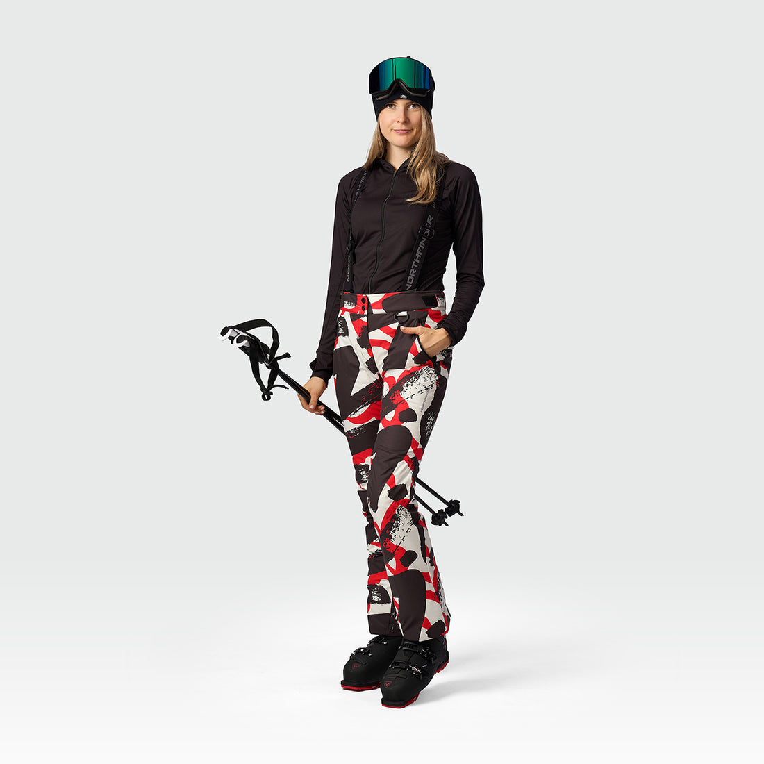 NO-6094SNW women's ski allover print trousers AIDA