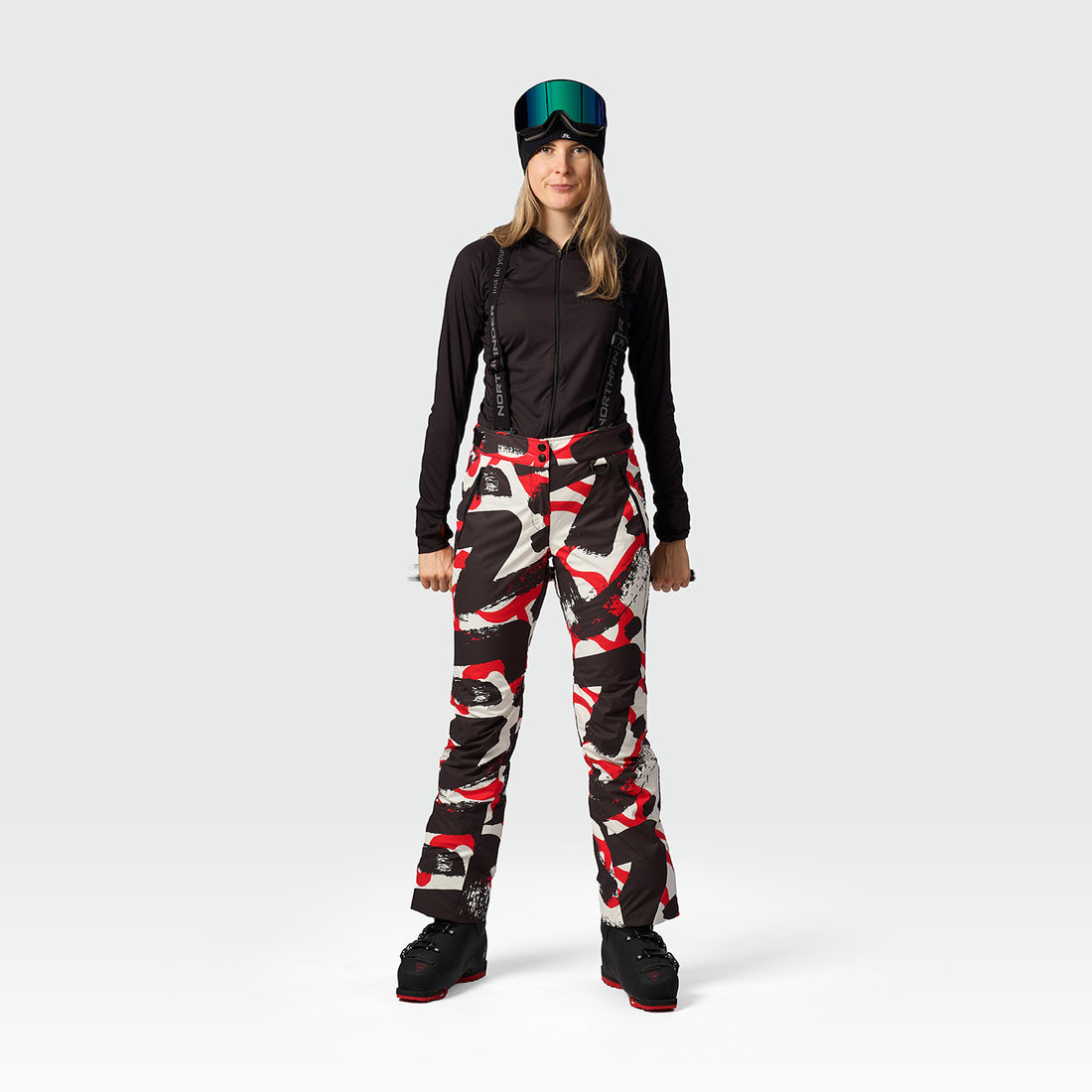 NO-6094SNW women's ski allover print trousers AIDA