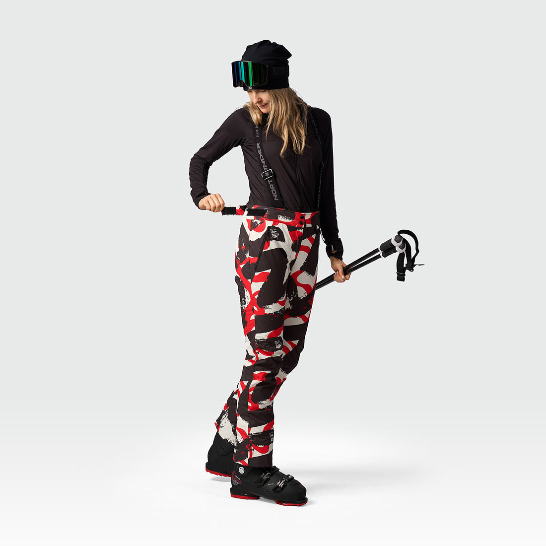 NO-6094SNW women's ski allover print trousers AIDA