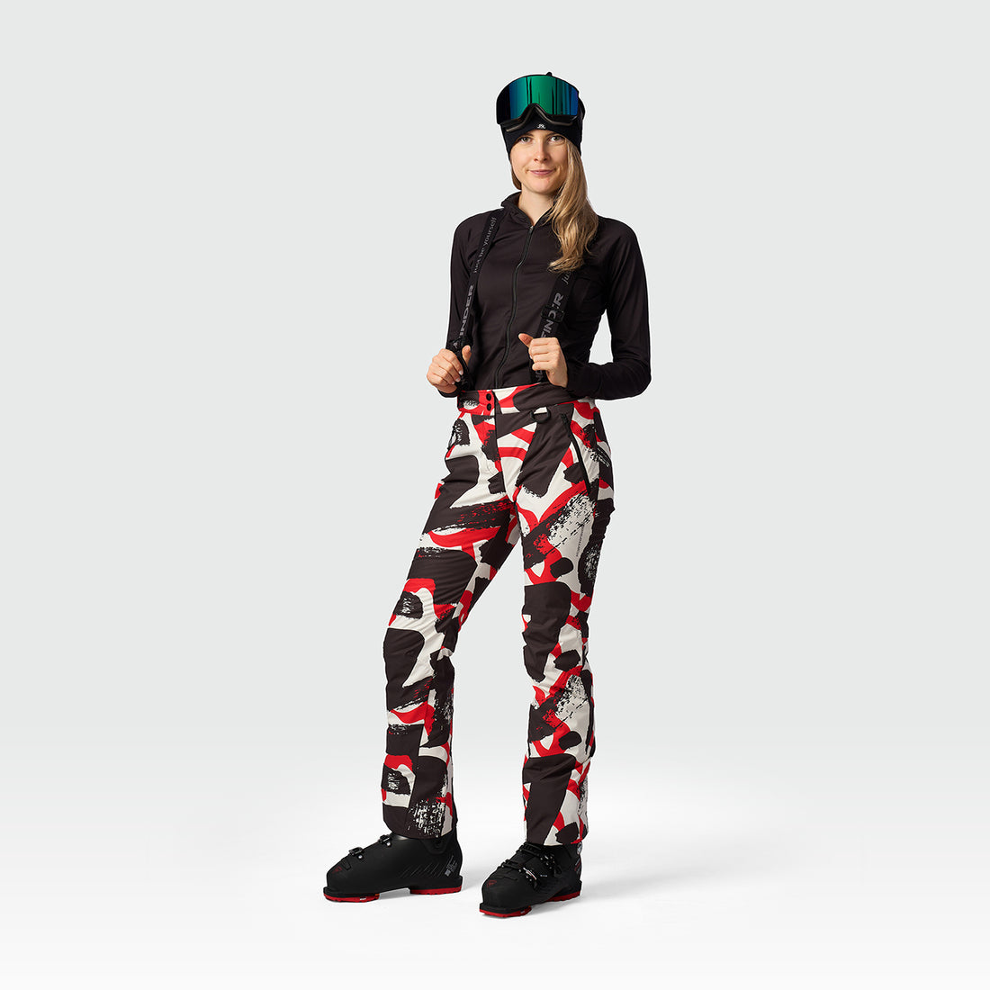 NO-6094SNW women's ski allover print trousers AIDA