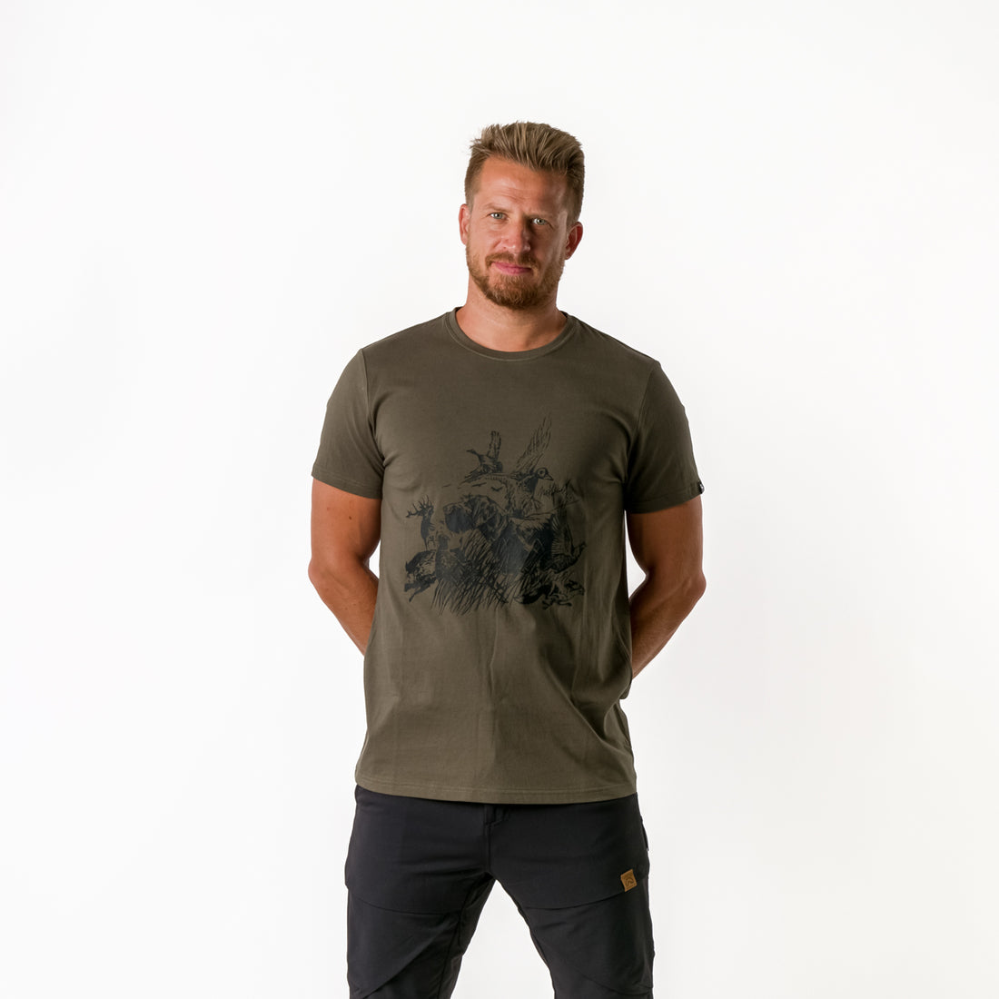TR-3811AD men's organic cotton t-shirt with print BART