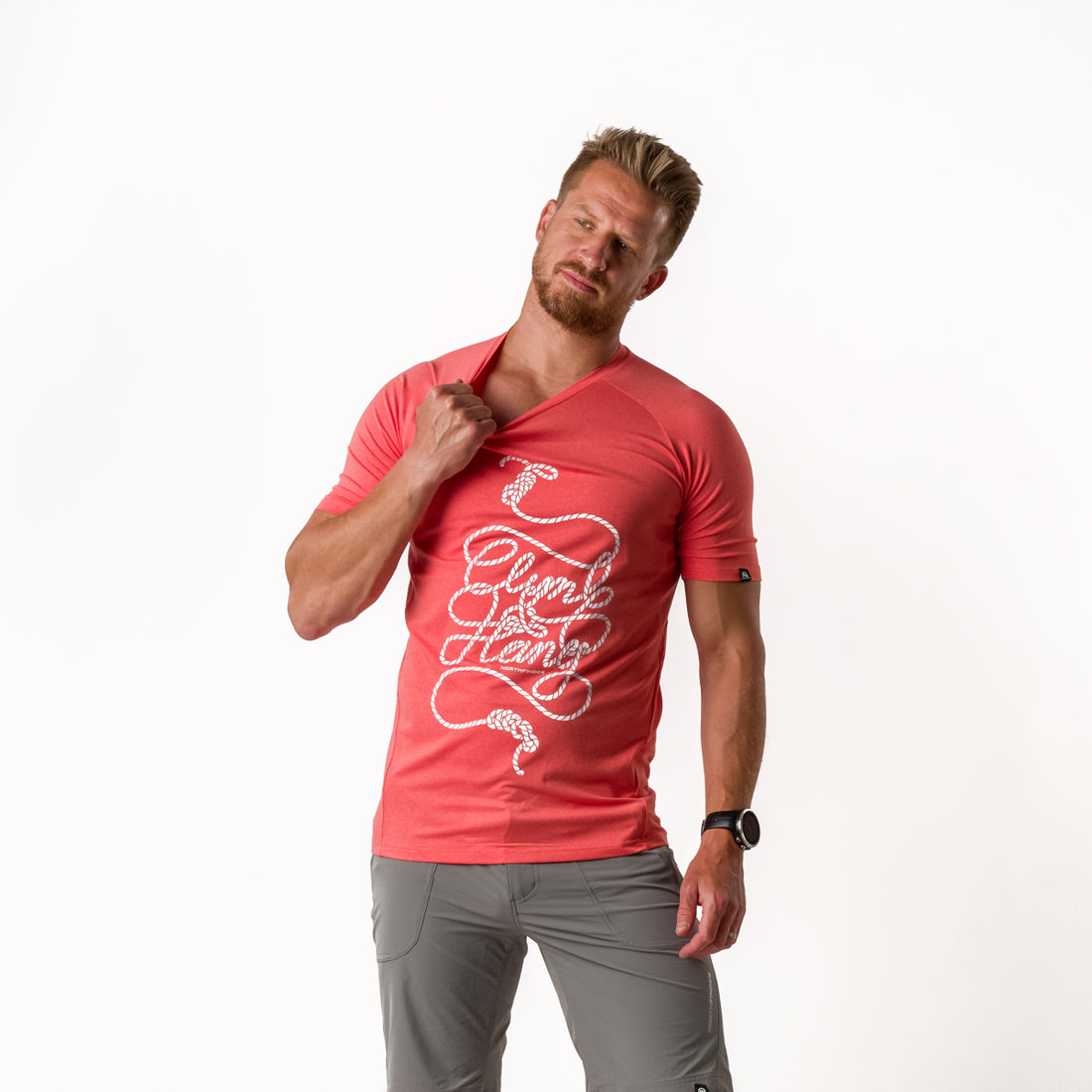 TR-3817OR men's active t-shirt with print from recycled fibres CLINT