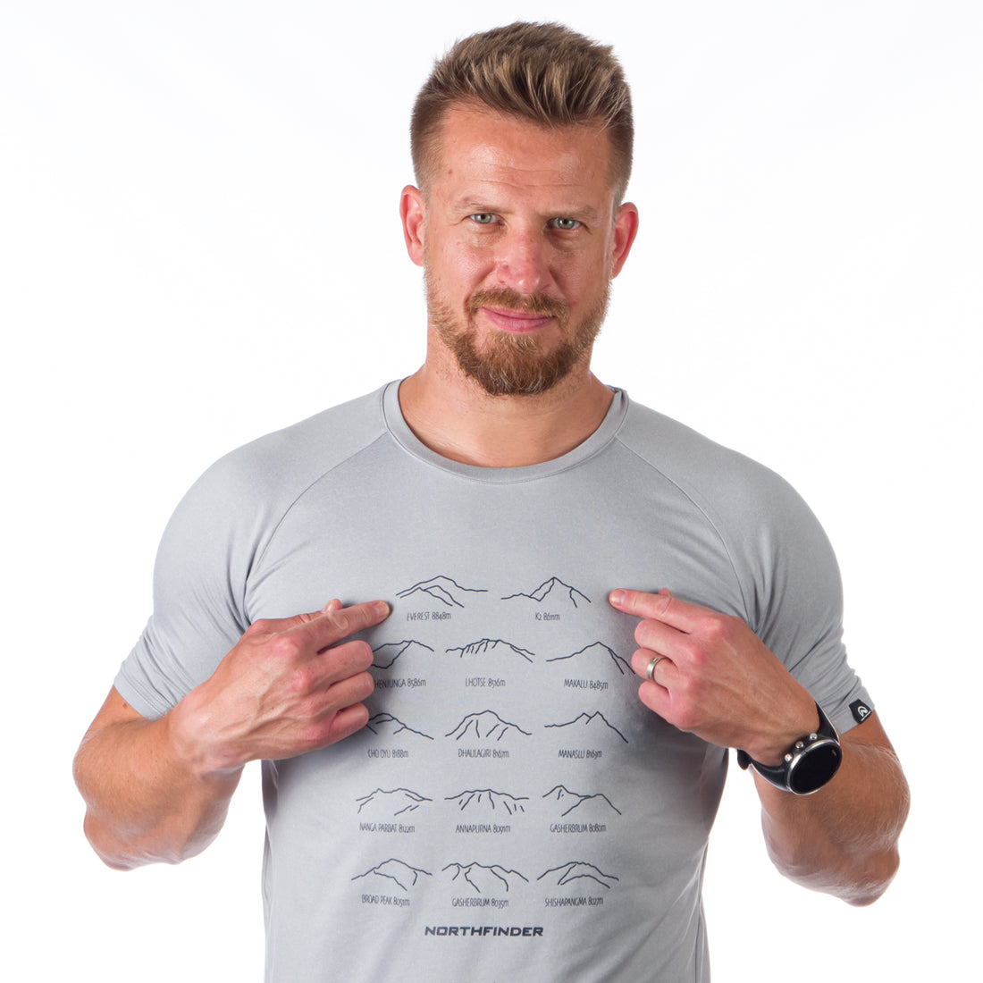 TR-3924OR men's active t-shirt with print from recycled fibers JOHN/JONATHAN 