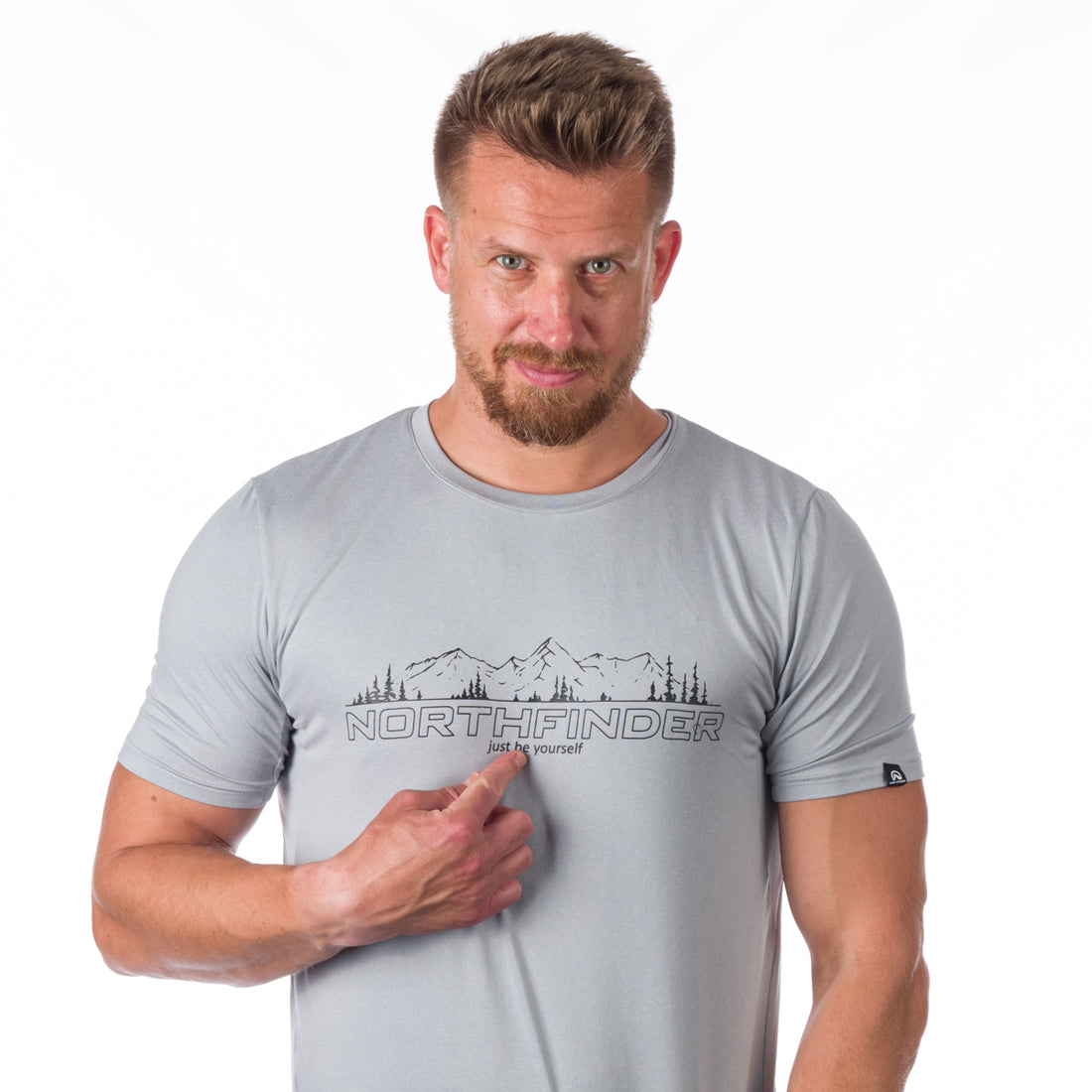 TR-3925OR men's active t-shirt with print from recycled fibers JOHNATHAN