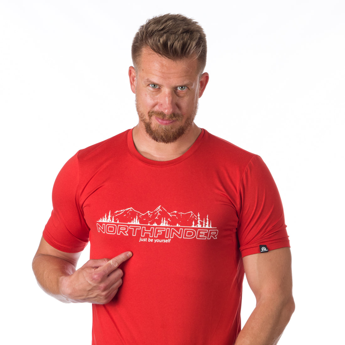 TR-3925OR men's active t-shirt with print from recycled fibers JOHNATHAN