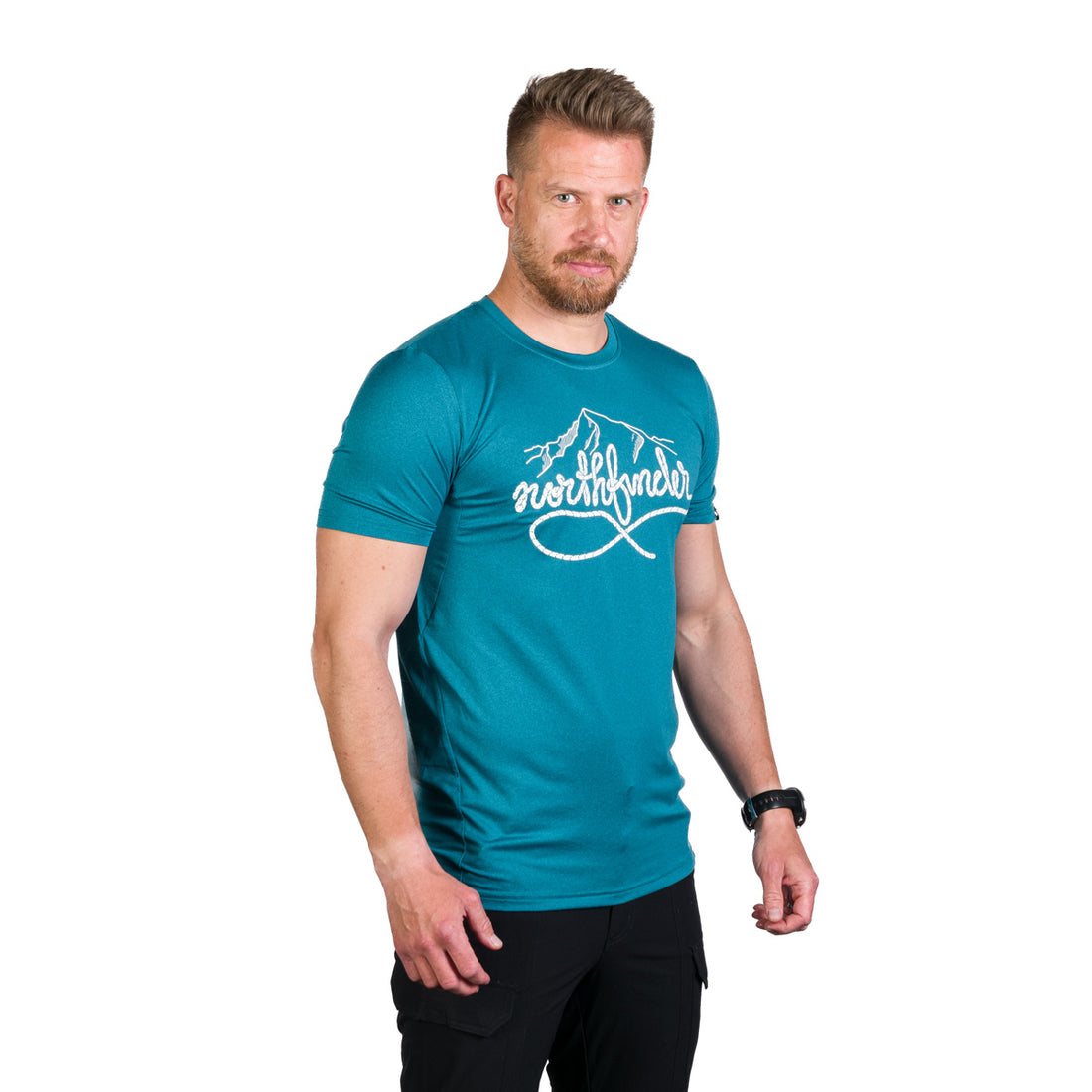 TR-3958OR men's active t-shirt with print from recycled fibers COLTER