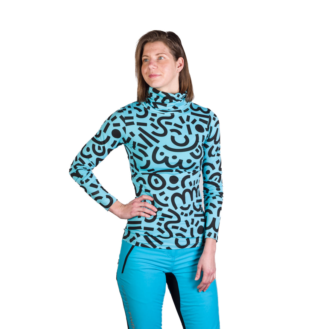TR-45502SKP women's ski-touring t-shirt high neck KRALOVA