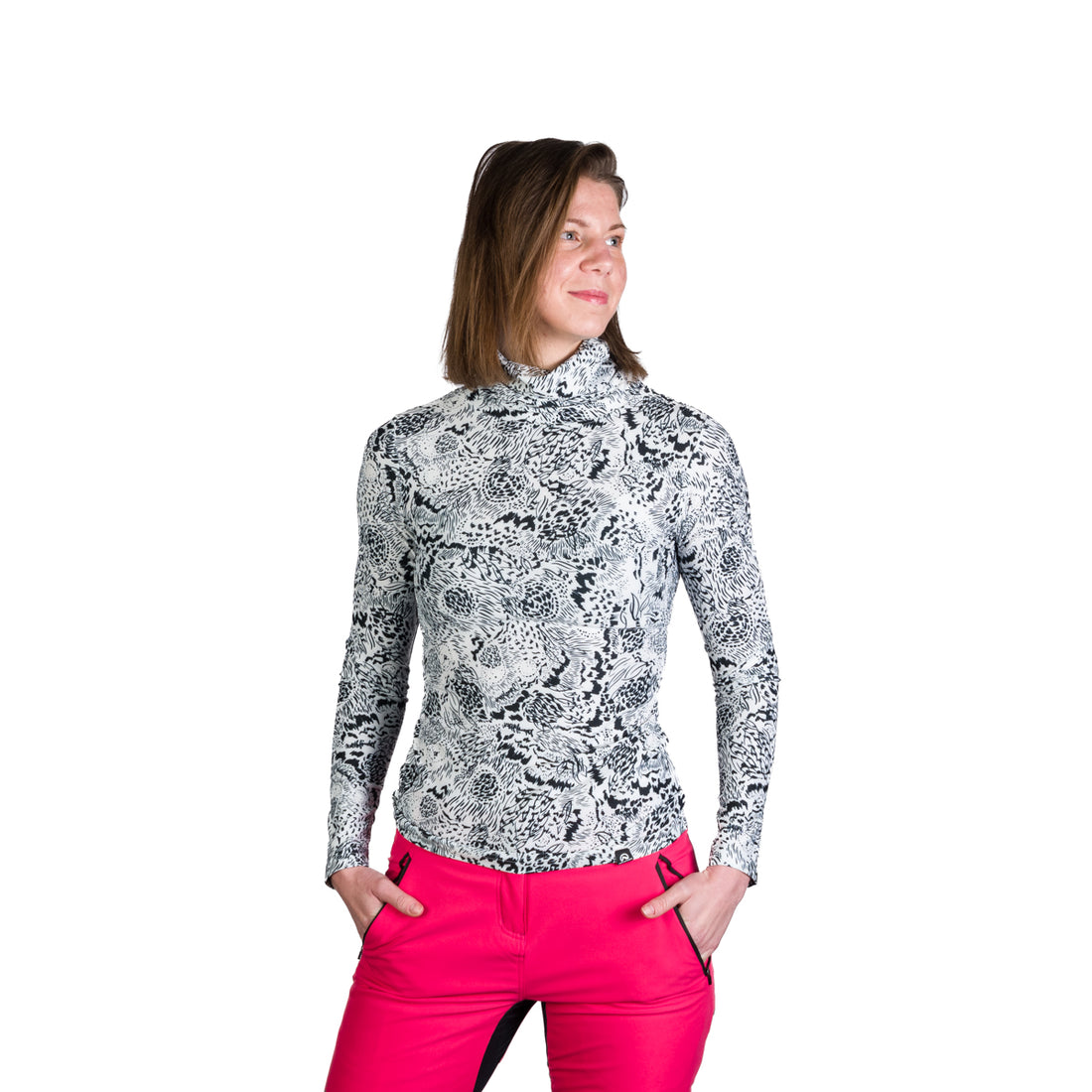 TR-45502SKP women's ski-touring t-shirt high neck KRALOVA