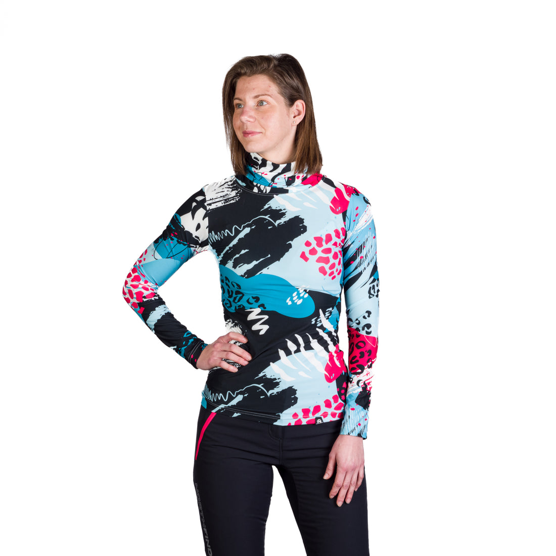 TR-45502SKP women's ski-touring t-shirt high neck KRALOVA