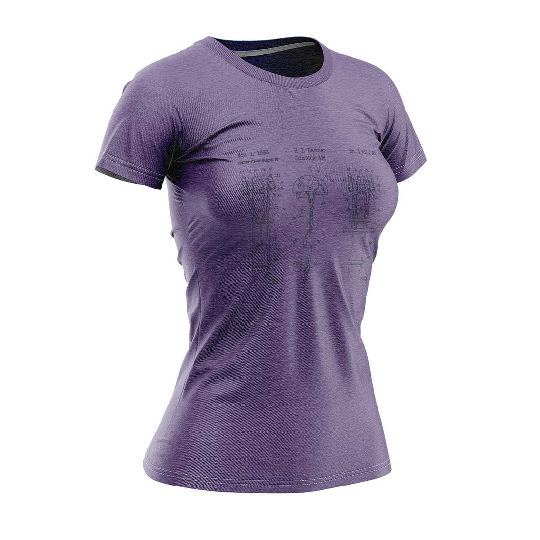 TR-4815OR women's active t-shirt with print from recycled fibres MADELEINE