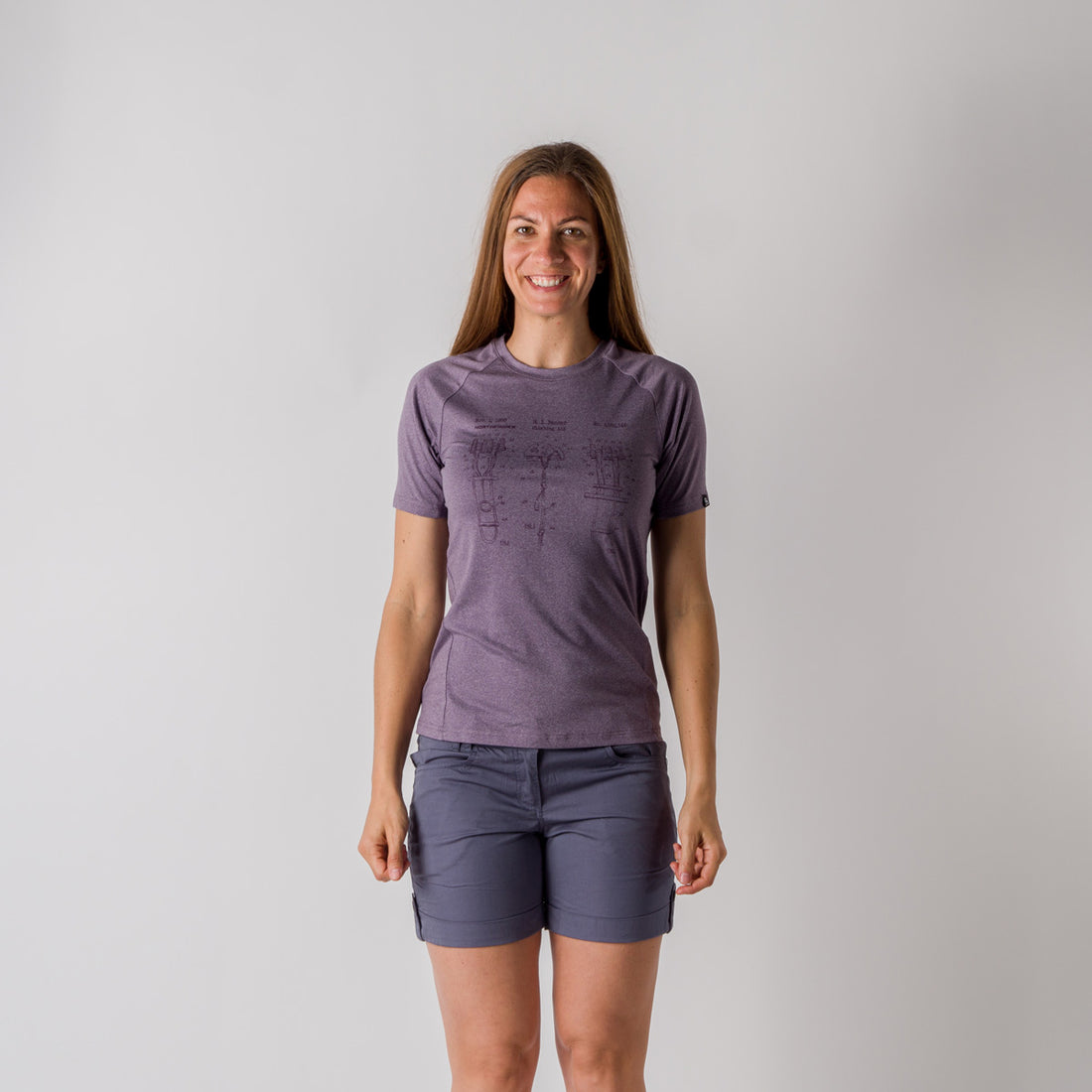 TR-4815OR women's active t-shirt with print from recycled fibres MADELEINE