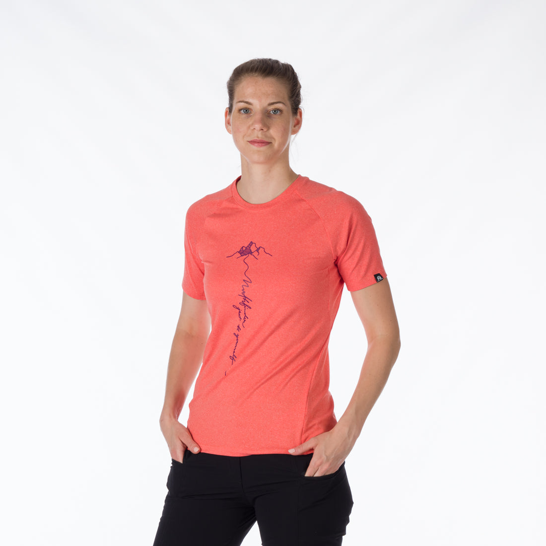 TR-4919OR women's active t-shirt with print from recycled fibers MISHA