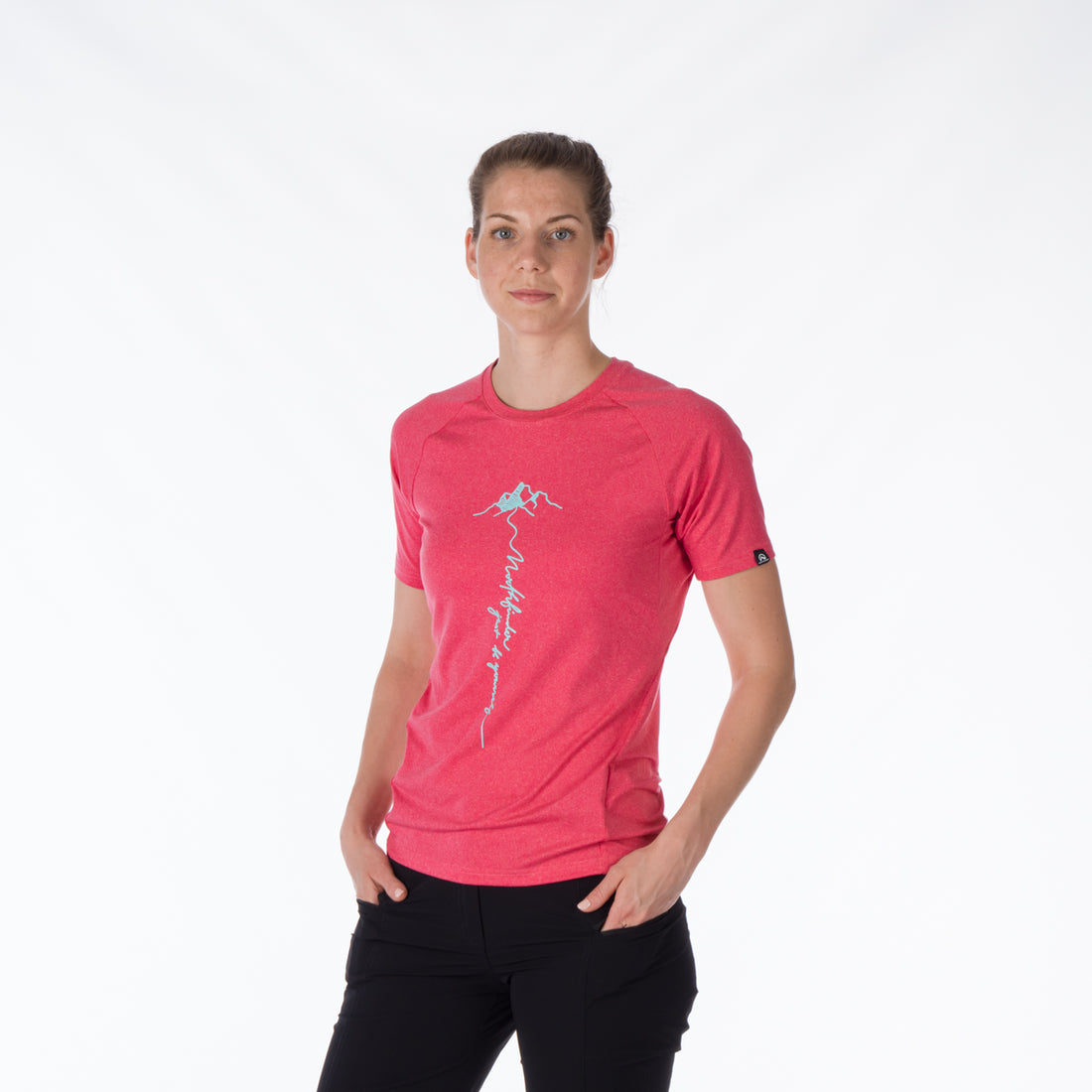 TR-4919OR women's active t-shirt with print from recycled fibers MISHA