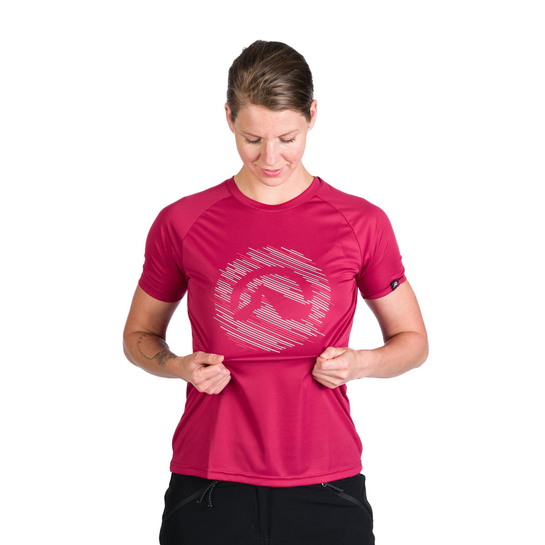 TR-4959OR women's technical t-shirt with print LYNDA