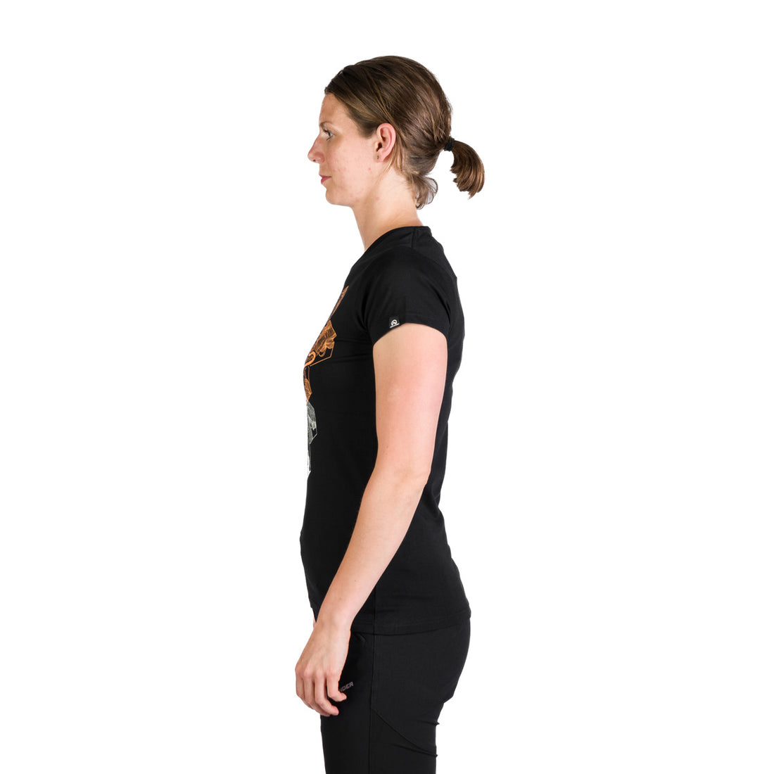 TR-4961OR women's V-neck t-shirt with print SHERRY