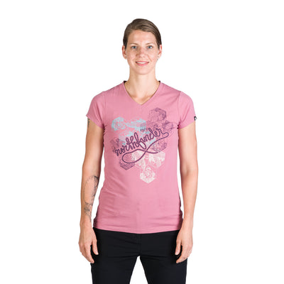 TR-4961OR women's V-neck t-shirt with print SHERRY