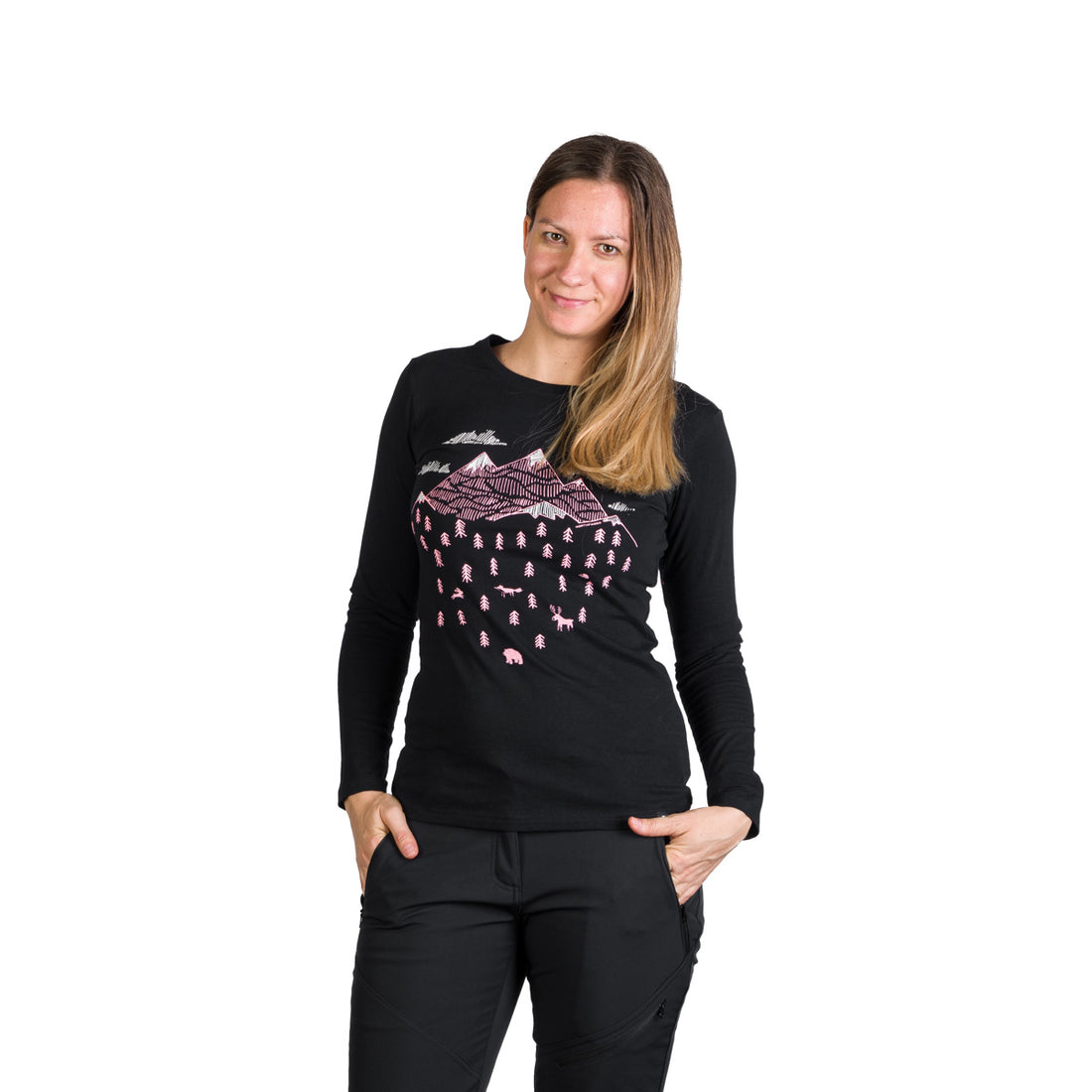 TR-4980OR women's outdoor combed cotton t-shirt with print DEANN