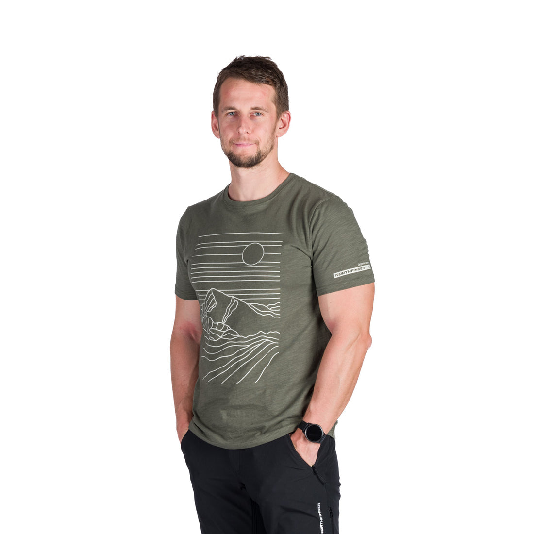 TR-5005OR men's outdoor organic slub cotton T-shirt KASPAR