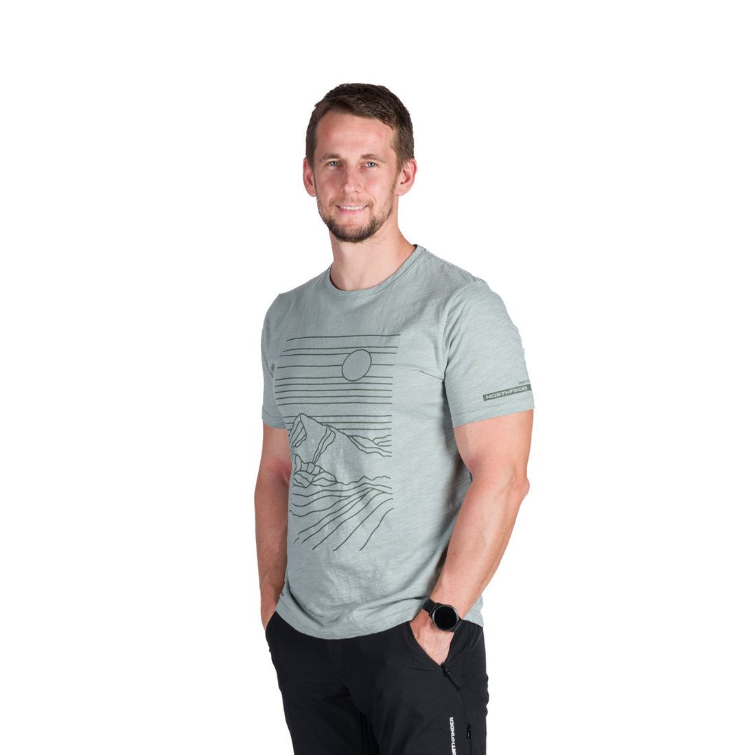 TR-5005OR men's outdoor organic slub cotton T-shirt KASPAR