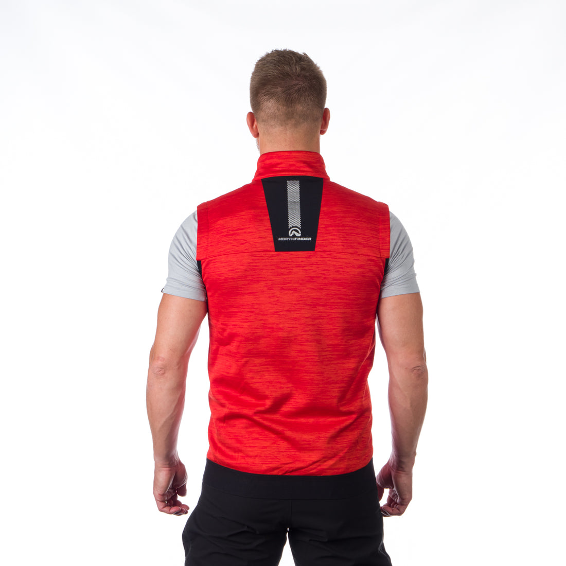 VE-3440OR men's trekking athletic fit melange fleece vest GUY