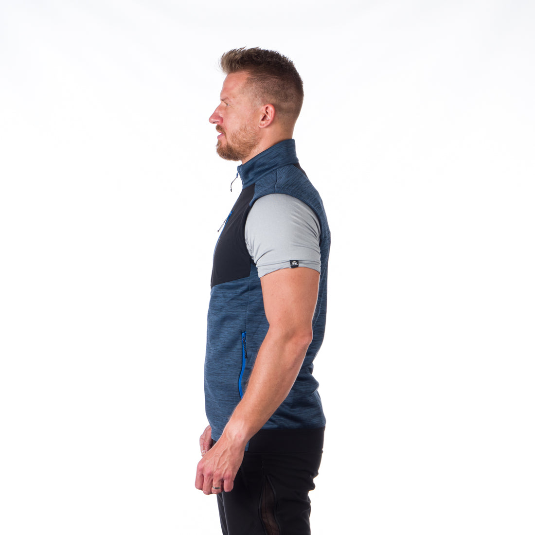 VE-3440OR men's trekking athletic fit melange fleece vest GUY